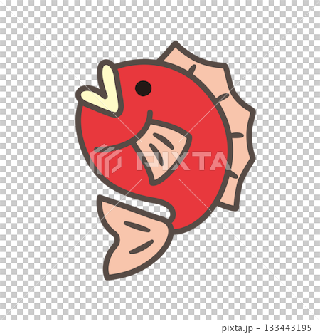 紅鯛魚簡易圖標 紅鯛魚簡易圖標 133443195