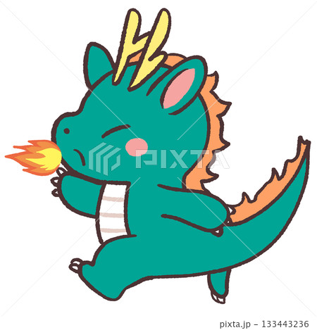 火を噴く龍のイラスト 133443236