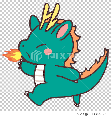 火を噴く龍のイラスト 133443236