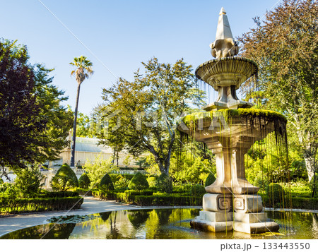 Central fountain set in the botanical garden of the university of Coimbra, Portugal Central fountain set in the botanical garden of the university of Coimbra, Portugal 133443550