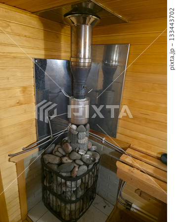Classic Sauna Heater Design with Natural Stones Classic Sauna Heater Design with Natural Stones 133443702