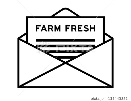 Envelope and letter sign with word farm fresh as the headline Envelope and letter sign with word farm fresh as the headline 133443821