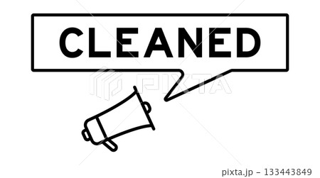 Megaphone icon with speech bubble in word cleaned on white background Megaphone icon with speech bubble in word cleaned on white background 133443849