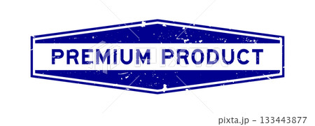 Grunge blue premium product word hexagon rubber seal stamp on white background Grunge blue premium product word hexagon rubber seal stamp on white background 133443877