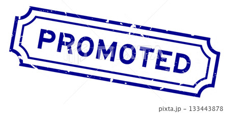 Grunge blue promoted word rubber seal stamp on white background Grunge blue promoted word rubber seal stamp on white background 133443878