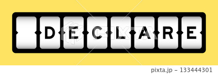 Black color in word declare on slot banner with yellow color background Black color in word declare on slot banner with yellow color background 133444301