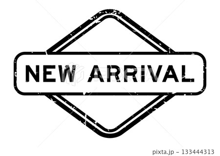 Grunge black new arrival word rubber seal stamp on white background 133444313