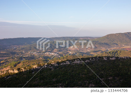 Wide Forest Landscape with Hills and Valley 133444706