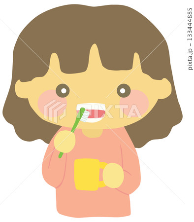 歯を磨く子どものイラスト ベクター素材 歯を磨く子どものイラスト ベクター素材 133444885