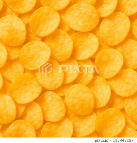 ポテトチップスのテクスチャ背景 ポテトチップスのテクスチャ背景 133445187
