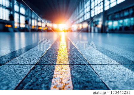 Glowing pathway inside modern office building...のイラスト素材 [133445285] - PIXTA