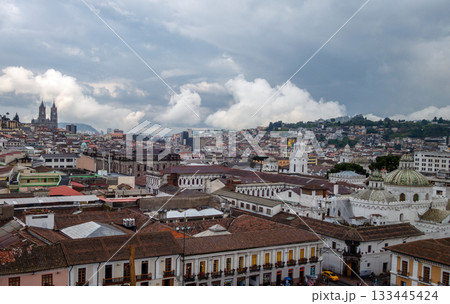 Panoramic view of Quito city from San Francisco church Panoramic view of Quito city from San Francisco church 133445424