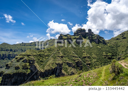 Ancient Inca Ruins of Waqrapukara in the Andean Mountains, Peru 133445442