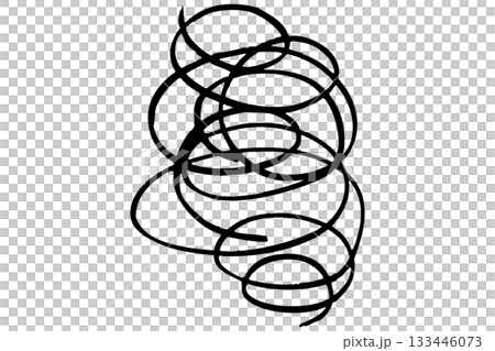 Hand-drawn messy image of stress, dissatisfaction, depression 133446073