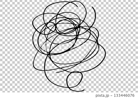 Hand-drawn messy image of stress, dissatisfaction, depression 133446076