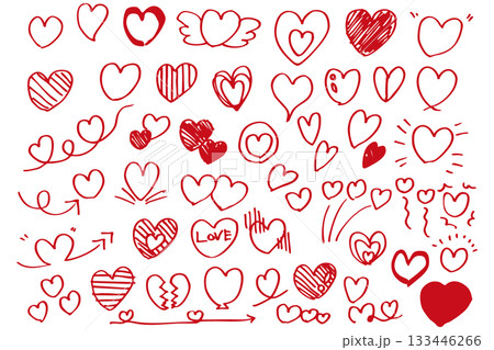ハートのイラスト素材のセット　ベクター 133446266