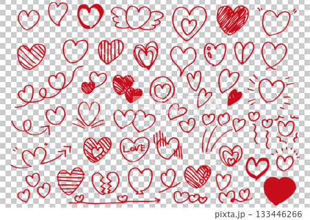 ハートのイラスト素材のセット　ベクター 133446266