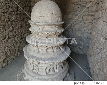 Gandhara votive stupa showing sacred stone symmetry Gandhara votive stupa showing sacred stone symmetry 133446423