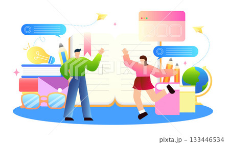 Education and learning environment with...のイラスト素材 [133446534] - PIXTA