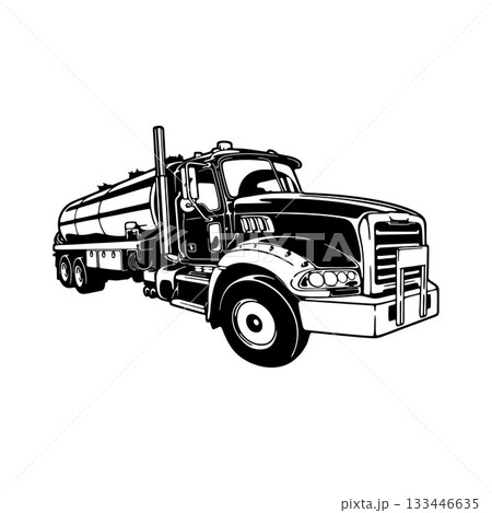 Vacuum Truck - Waste Removal - Special Vehicles, Heavy Equipment Stencil Cut File 133446635