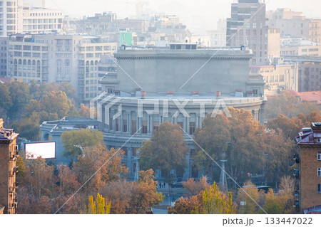 aerial view of Opera Theater house in Yerevan city 133447022