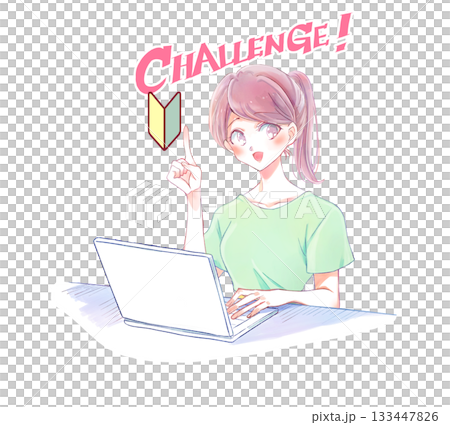 身著休閒裝、正在操作筆記型電腦、微笑的女性,可能是新手,角色設定。 身著休閒裝、正在操作筆記型電腦、微笑的女性,可能是新手,角色設定。 133447826