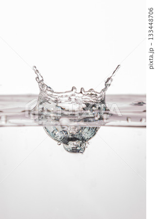 202.Crown Splash from Submerged Object in White Water 133448706