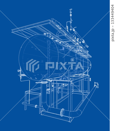 Industrial Equipment Blueprint. Vector Industrial Equipment Blueprint. Vector 133449404