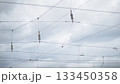 Railway Overhead Power Lines with Insulators 133450358