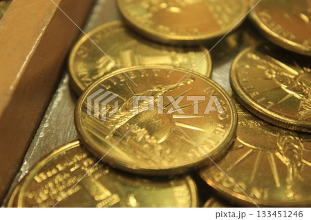 ニューヨーク冬の街並みとクリスマスイルミネーション観光風景、自由の女神、9.11メモリアル、地下鉄 133451246