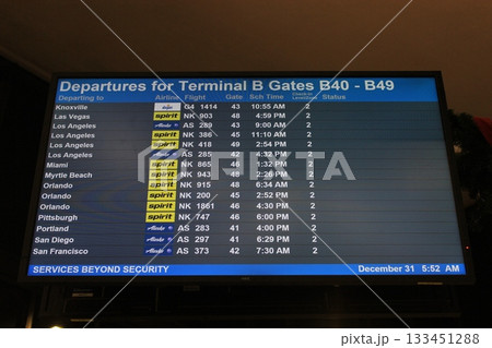 ニューヨーク冬の街並みとクリスマスイルミネーション観光風景、自由の女神、9.11メモリアル、地下鉄 133451288
