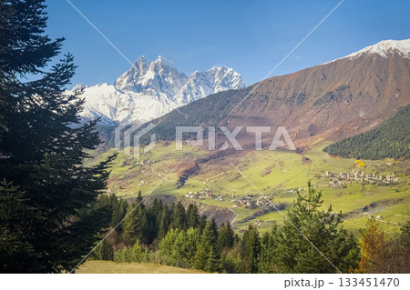 Svaneti region, Mount Ushba in Georgia Svaneti region, Mount Ushba in Georgia 133451470