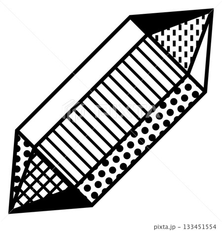 A black and white drawing of a crystal with a white background A black and white drawing of a crystal with a white background 133451554