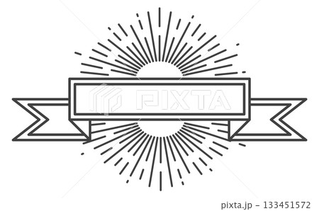 A white banner with a sunburst design A white banner with a sunburst design 133451572
