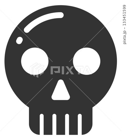 A skull with a black outline and a white background 133451599