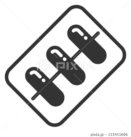 A pill box with three pills in it A pill box with three pills in it 133451606