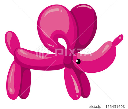 A pink elephant balloon animal A pink elephant balloon animal 133451608