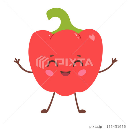 Cute red bell pepper character Cute red bell pepper character 133451656
