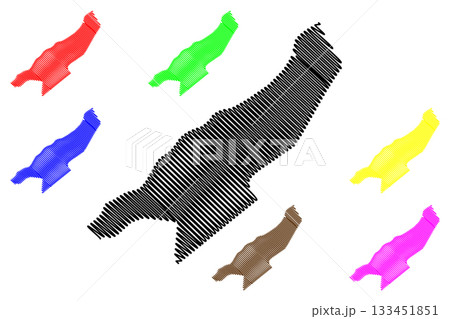 Aalsmeer municipality (Kingdom of the Netherlands, Holland, North Holland or Noord-Holland province) map vector illustration, scribble sketch map 133451851