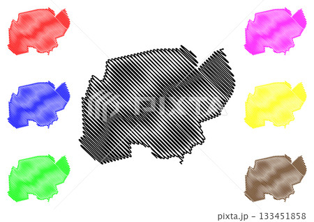 Alphen aan den Rijn city and municipality (Kingdom of the Netherlands, Holland, South Holland or Zuid-Holland province) map vector illustration, scribble sketch map 133451858