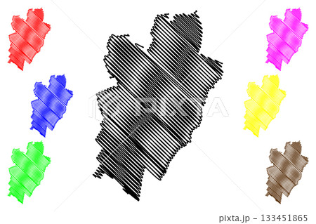 Assen City and Municipality (Kingdom of the Netherlands, Holland, Drenthe province) map vector illustration, scribble sketch Assen map 133451865
