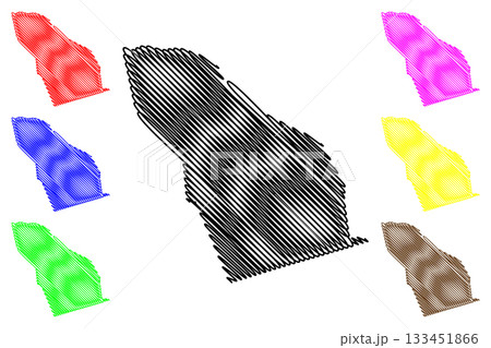 Asten municipality (Kingdom of the Netherlands, Holland, North Brabant or Noord-Brabant province) map vector illustration, scribble sketch map 133451866