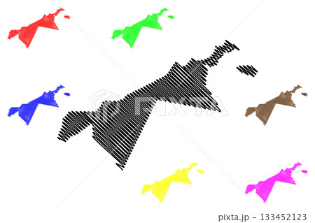 Blaricum village and municipality (Kingdom of the Netherlands, Holland, North Holland or Noord-Holland province) map vector illustration, scribble sketch map 133452123
