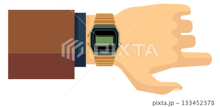 A watch is shown on a person s wrist 133452378