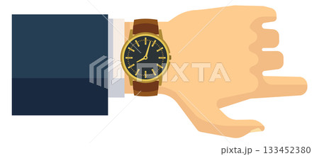 A man s wristwatch is showing the time as 11 30 A man s wristwatch is showing the time as 11 30 133452380