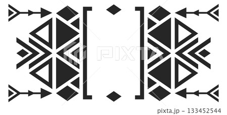 A black and white design with triangles and arrows A black and white design with triangles and arrows 133452544