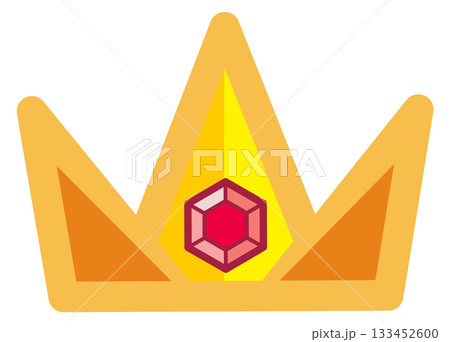 A crown with a red gem in the center A crown with a red gem in the center 133452600