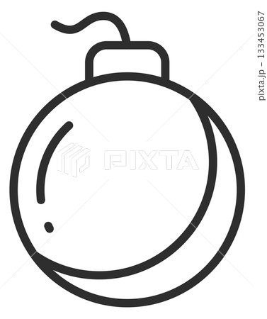 A black and white drawing of a bomb A black and white drawing of a bomb 133453067