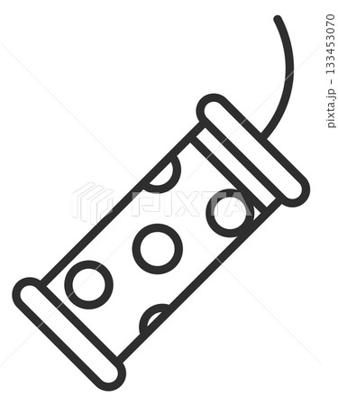 A black and white drawing of a toy with a string attached to it 133453070