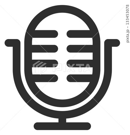A microphone with a black and white design 133453078